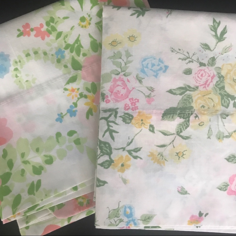 Vintage Linens Mismatched Percale Pillowcases